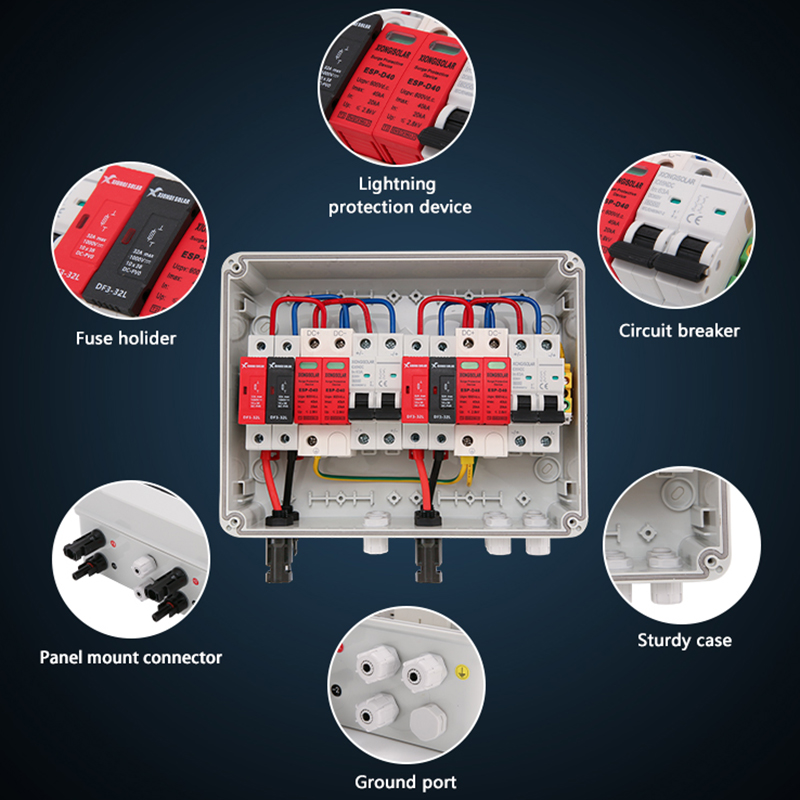 XIONGISOLAR 2 in 2 out DC 600V - Solar Combiner Box avaliação e preço