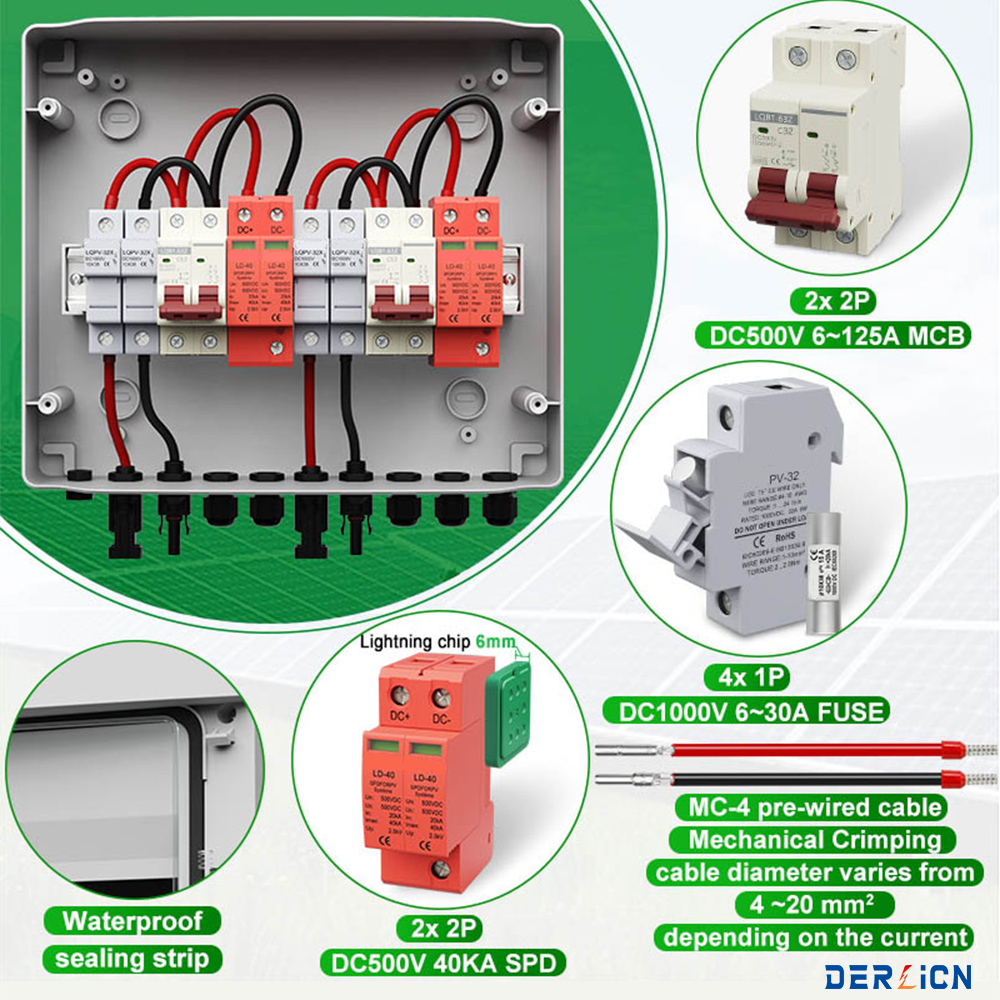 PV Combiner Box DC Solar 500V  - Solar Combiner Box avaliação e preço
