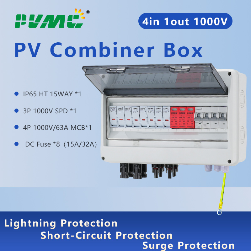 HT 4 in 1 out DC1000V Solar ph - Solar Combiner Box avaliação e preço